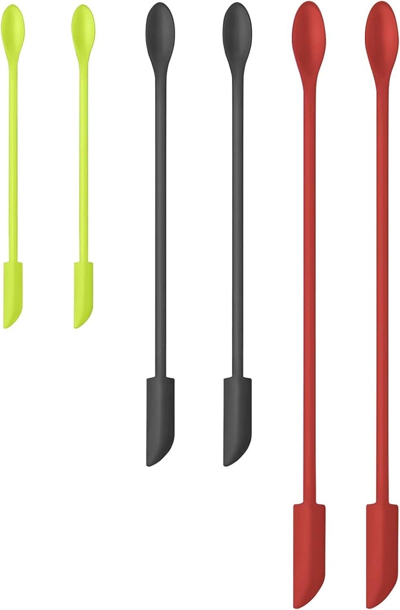 barsone Silicone Spatula Set (6Pcs) - Mini Scraper Tool for Beauty & Food - Reach Every Last Drop, Multi-Size Spatulas for Makeup Jars, Lotion Bottles & Kitchen Containers​ - Image 1